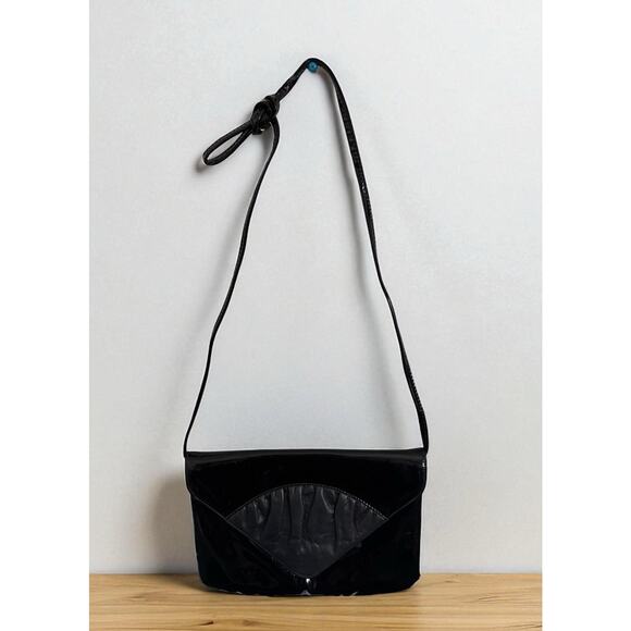 Mardane Black Patent Leather USA Shoulder Bag Clutch Purse Y2k Vinage - Picture 1 of 10